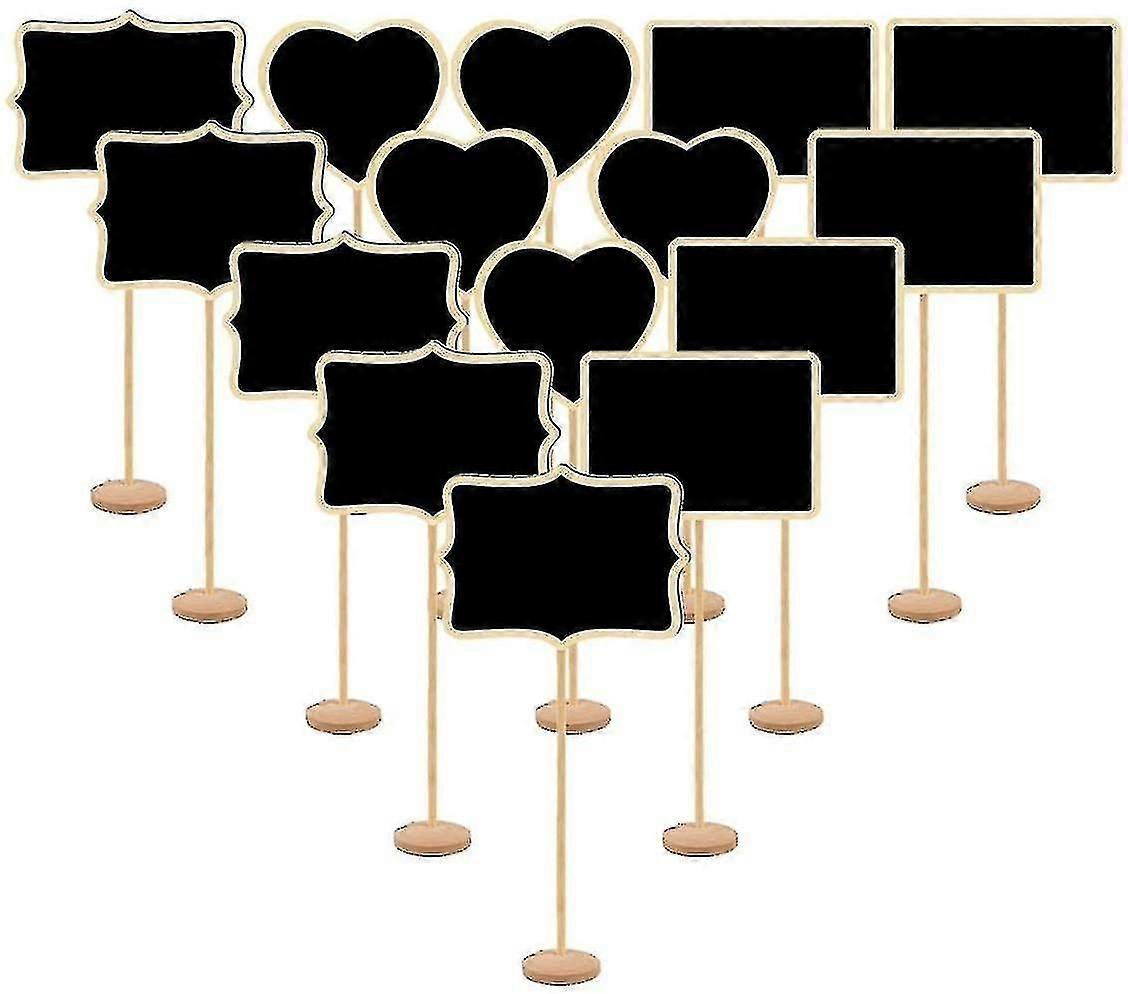 5pcs Mini lousa sinal com placa de alimentação stand wood mini board