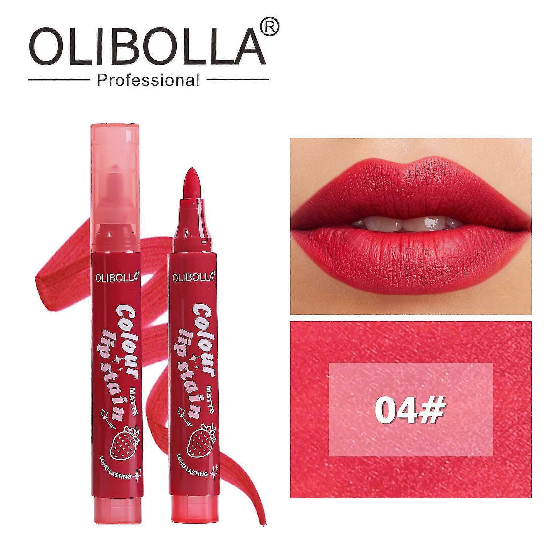 2025 Lip Tint Marker Lip Gloss Pen Colour Red Matte Intense, Beauty Accessories Long Pigmented Lips for Party Transfers