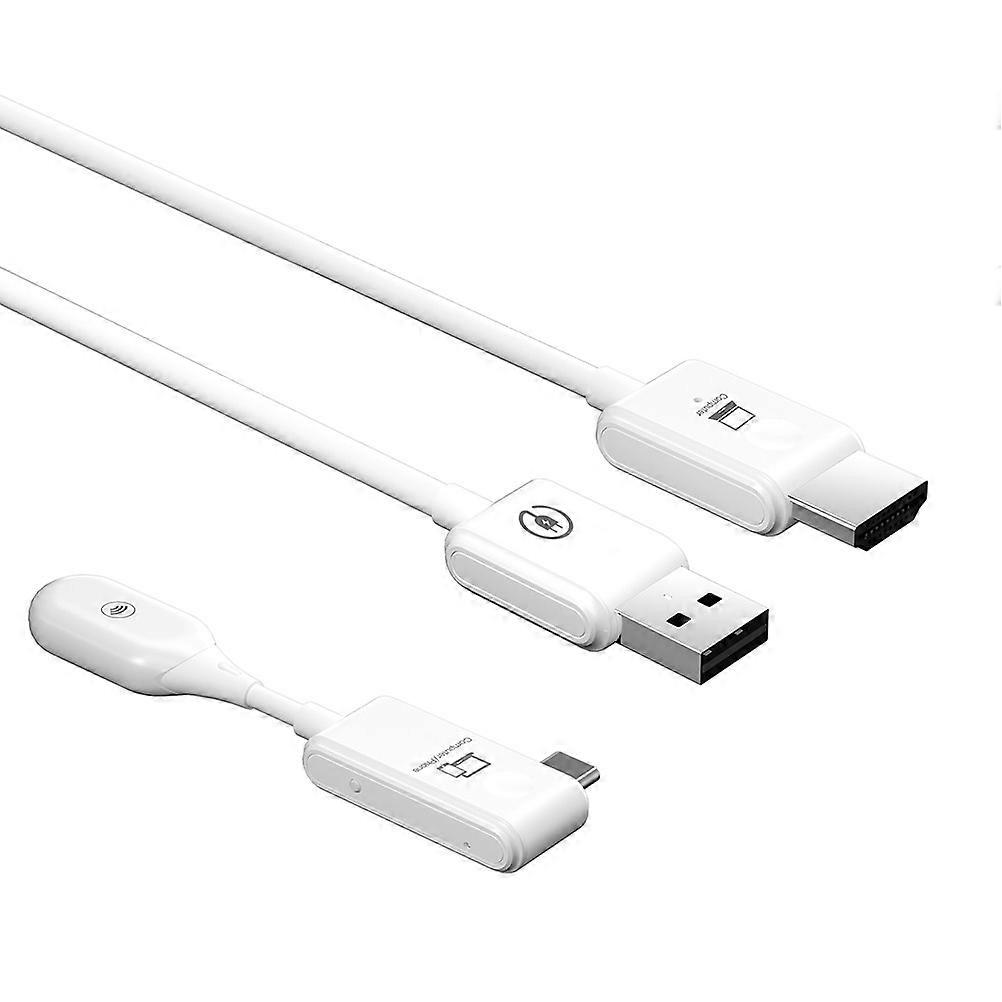Wireless Transmission Equipment 1Set CS7 Video Transmitter Receiver Dongle 1080P Type-C Extender White J7J8