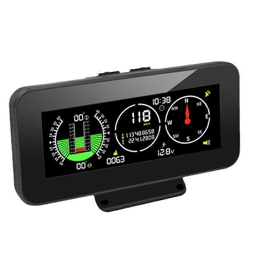 Car Digital Display GPS Smart Inclinometer Tilt Pitch Angle Inclinometro Auto HUD Intelligent Slope Meter