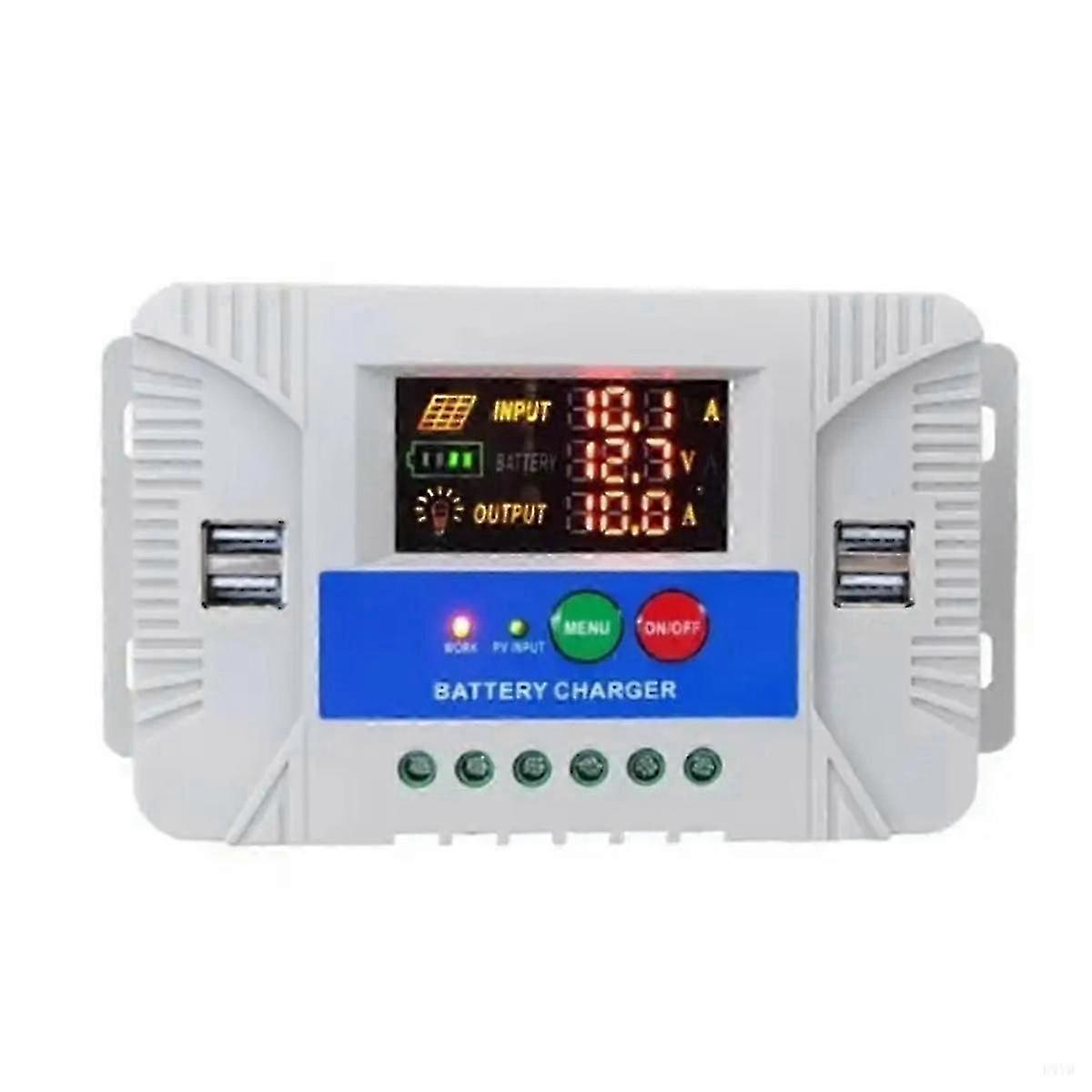PWM Solar Controller Adaptive Solar Power Controller with LED Display for Home Outdoor Energy Solut