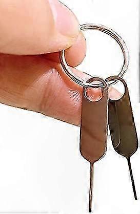 2-Pack SIM SD Card Tray Ejector Pin Tool with Key Ring Compatibility for Smartphones
