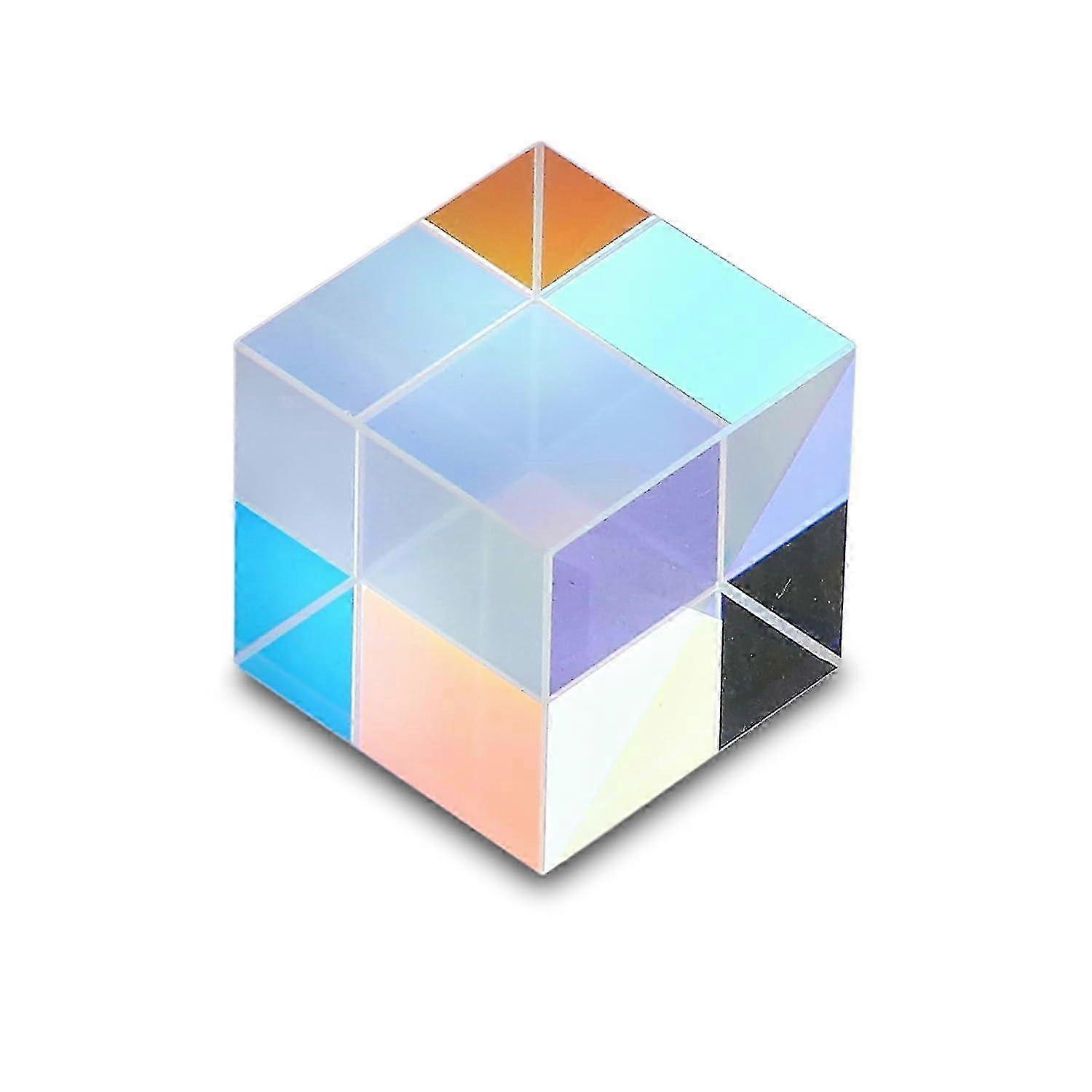 20mm RGB Dispersion Prism Optical Glass X-cube Prism, for Teaching Light Spectrum Physics, Photography, Science Experiments, Gift