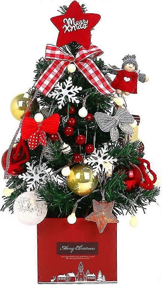 Desktop Christmas Tree, 19.7-inch Artificial Mini (red)