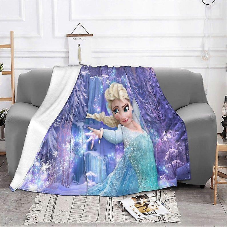 Two Layers Blanket  Frozen Custom Name Printed Bedspread Sofa Covers Travel Camping Blanket Christmas Giftjggt76
