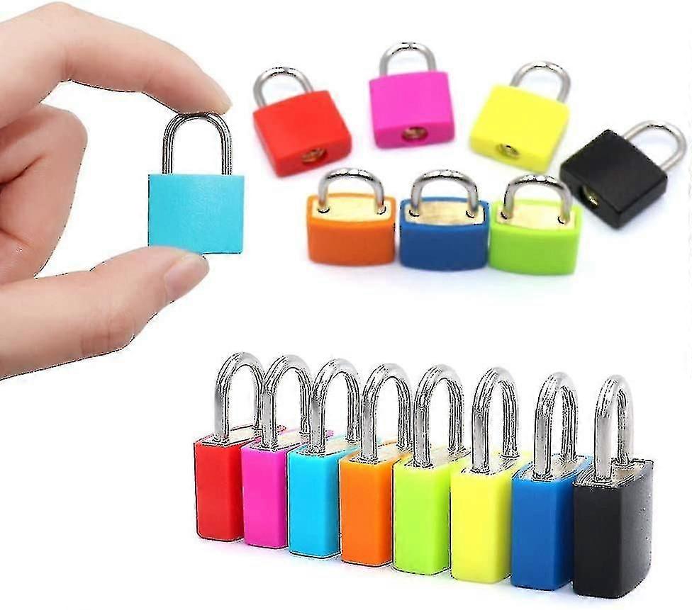 8 Small Small Padlocks With 2 Keys, Mini Key Padlock, Locker Lot Padlo