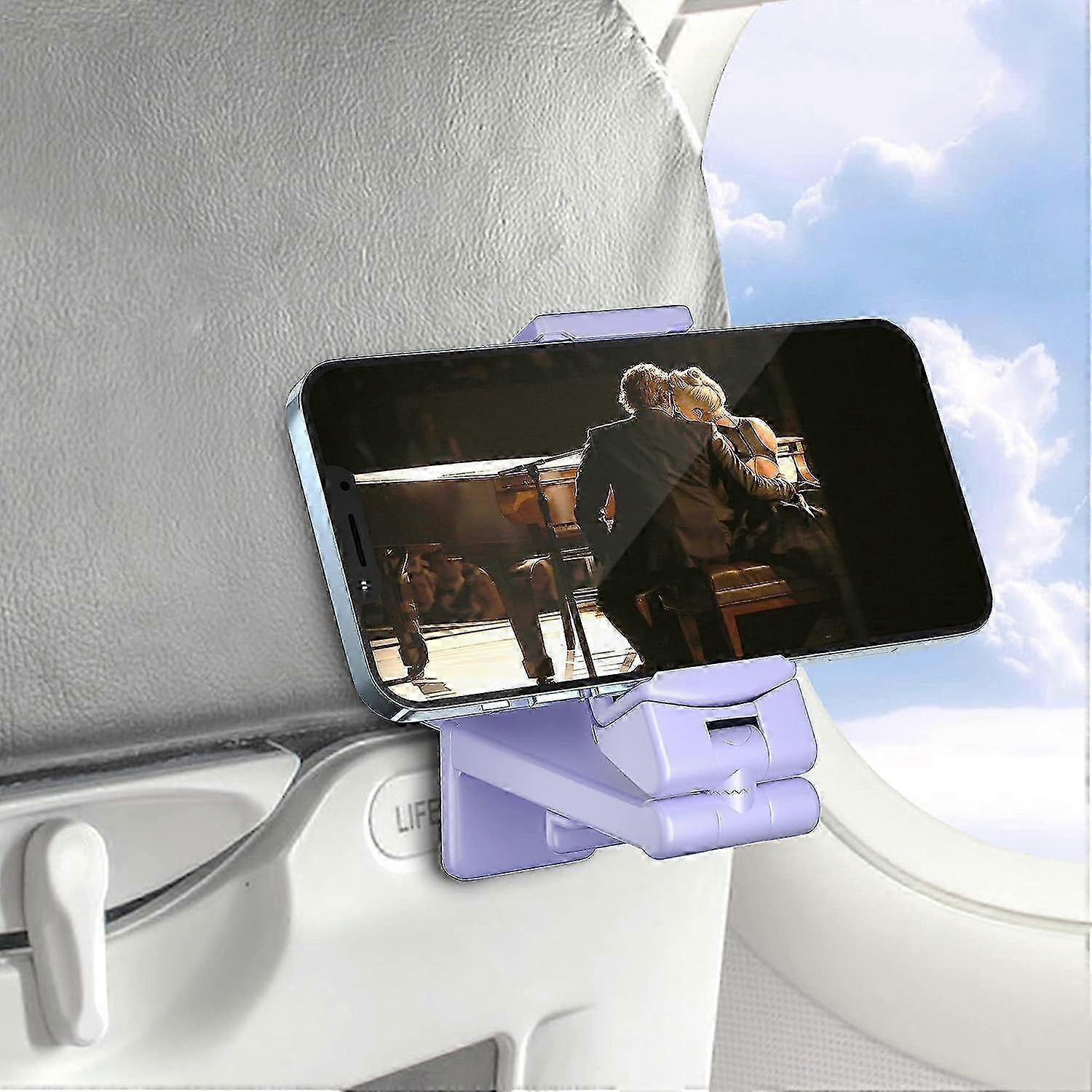 Universal in Flight Airplane Phone Holder Mount. Handsfree Phone Holder for Desk Tray with Multi-Directional Dual 360 Degree Rotation. Pocket Size Mus