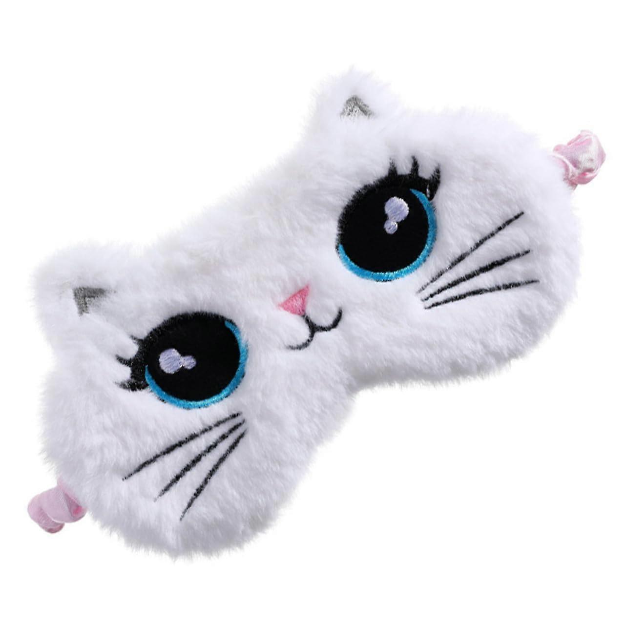 Plush Cartoon Cat Sleep Eye Mask Soft LightBlocking For Nap Travel Eye Fatigue Relief Boys