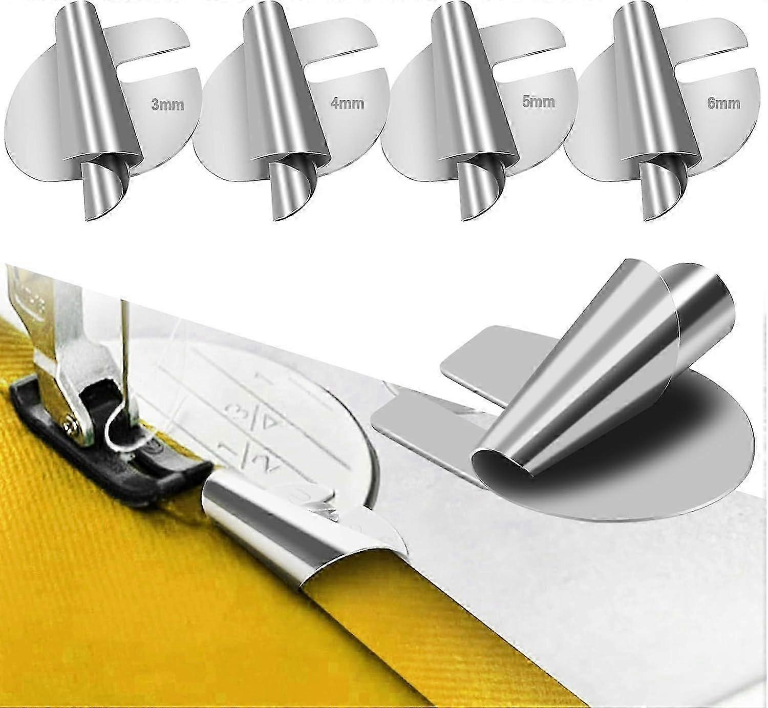 Sewing machine hemmer foot set for rolled hems, 3-10mm adjustable width universal pressure foot accessory