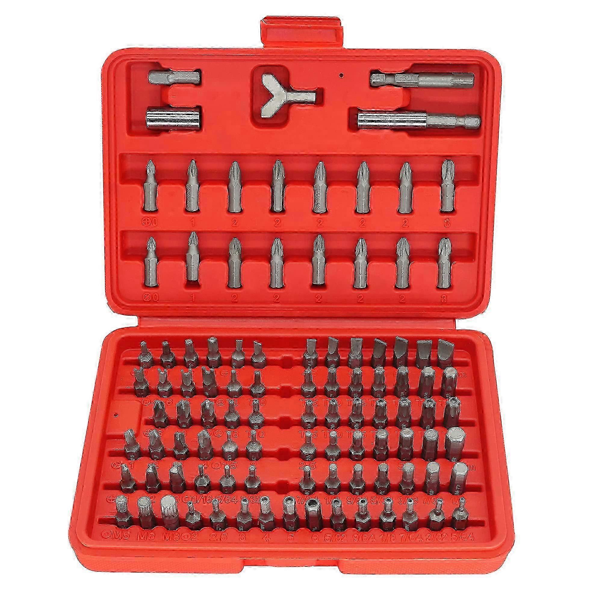 Behappy 100pcs Security Screwdriver Lice Set, Pulse Driver Lice Set, Cr-V Steel Drill Set