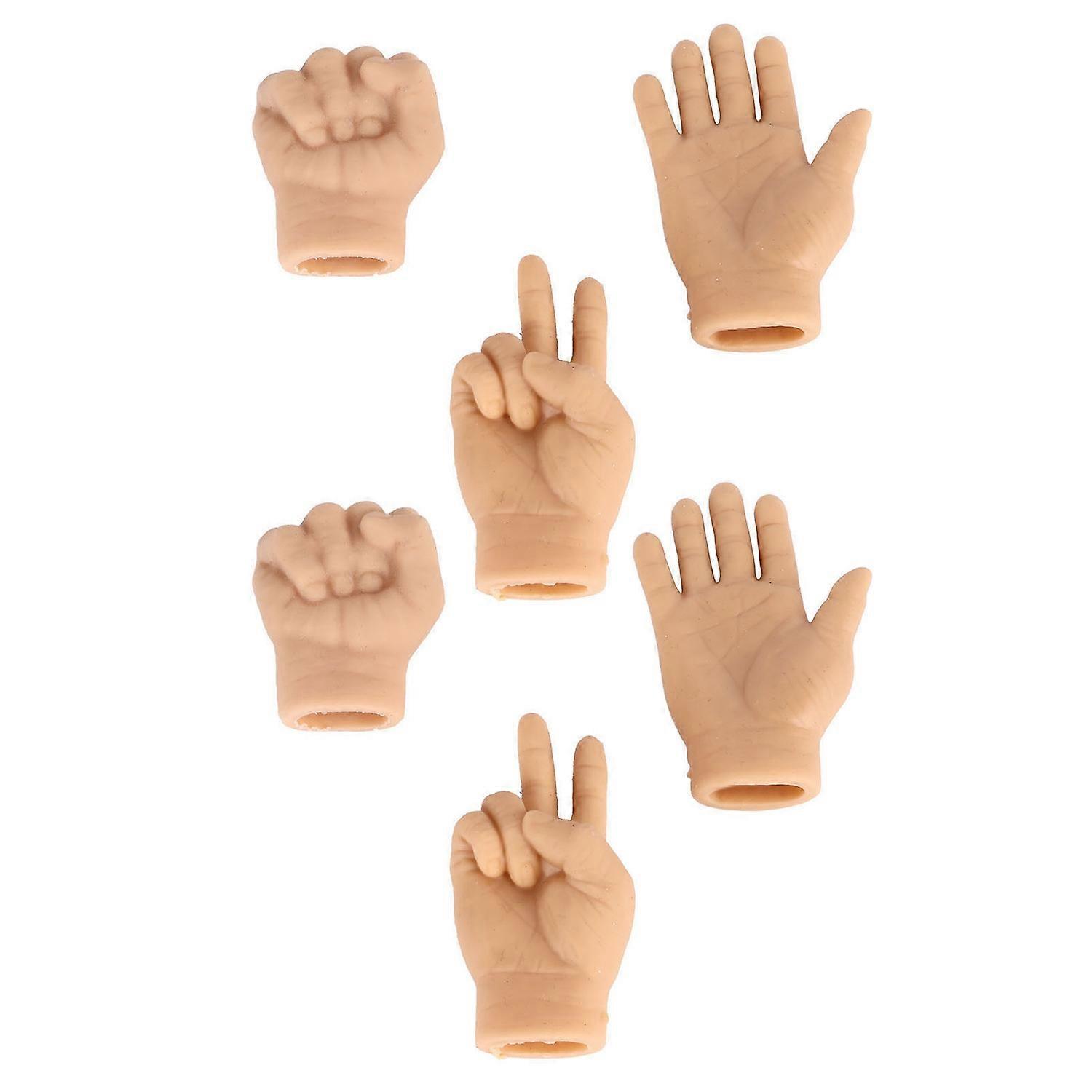 6PCS Cat Hands Set Stretchable TPR Realistic Interactive Miniature Elastic Cute Small Finger Hands P