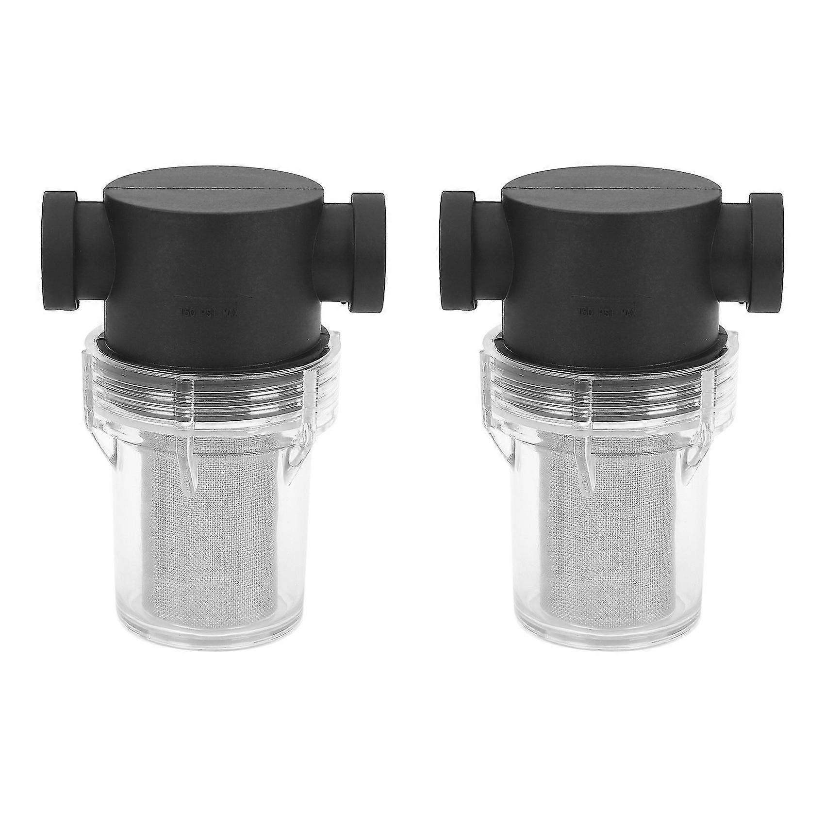 2x מסנן שטיפת רכב 1/2 אינץ 'מסננת רשת מובנית משאבת מים השקיה מסנן צינור זרימה גבוהה