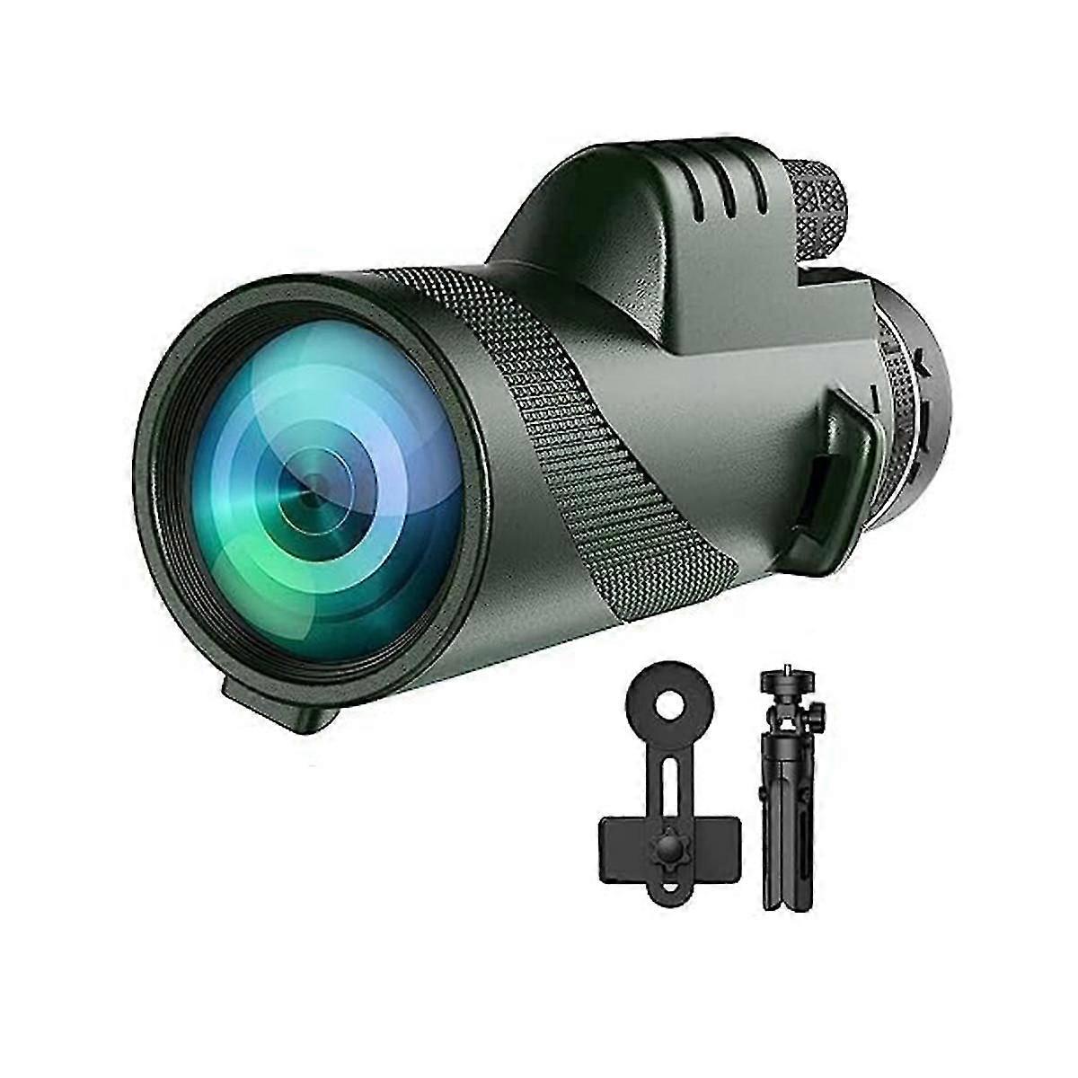 80x100 Monocular Telescope Monoculars For Adults Compact Monocular For Smartphone Adapter, With Tri