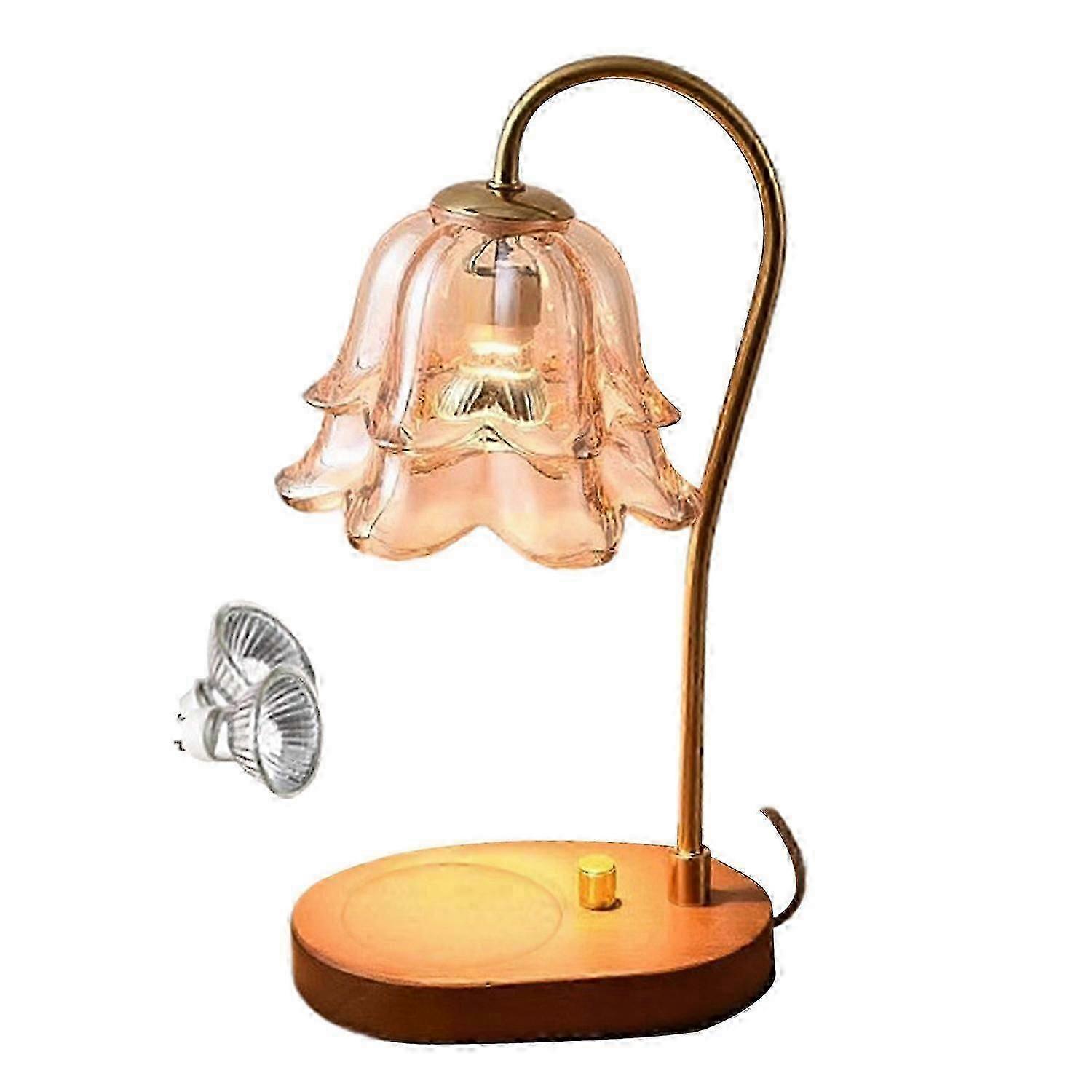 Candle Warmer Lamp with Wooden Base Timer Function Adjustable Brightness Scented Wax Melter 888