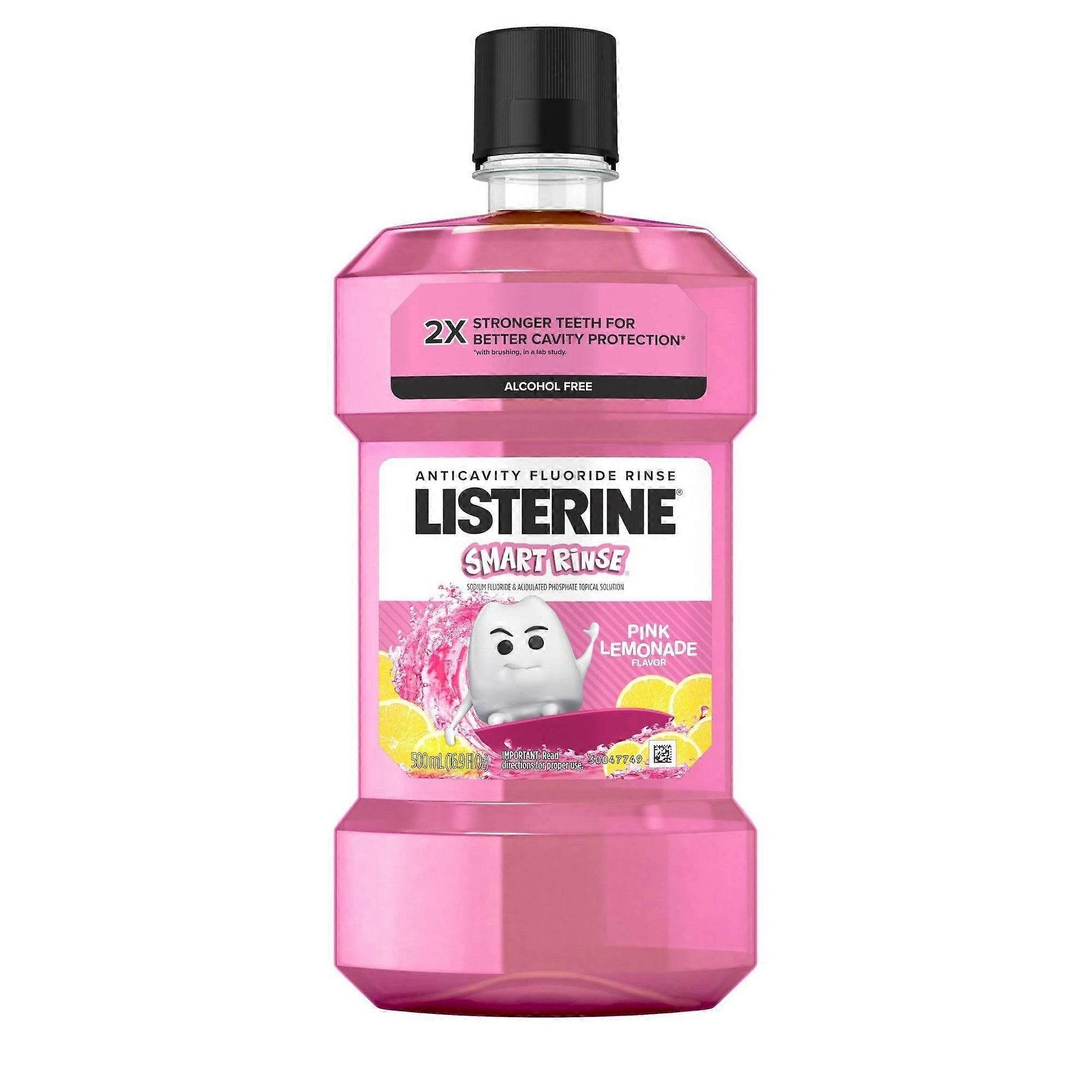 Listerine Smart Rinse 漱口水，粉红柠檬水，16.9 盎司