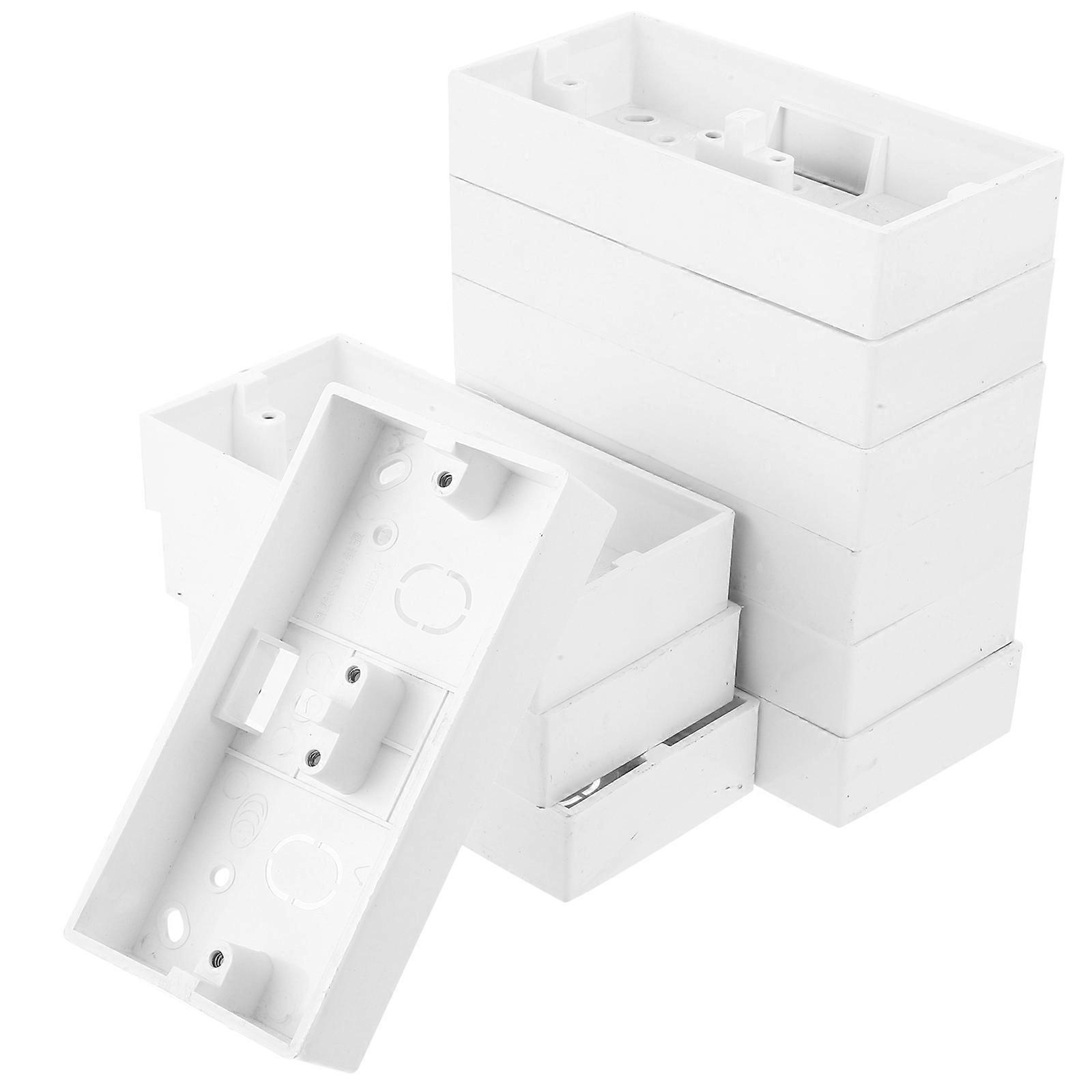 White Plastic Electrical Junction Box Wall Mount for Connecting 10Pcs