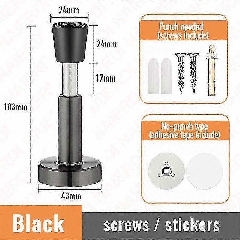 Durable Adjustable Door Stop with Rubber Buffer, Stainless Steel Hydraulic Mechanism for Smooth Operation