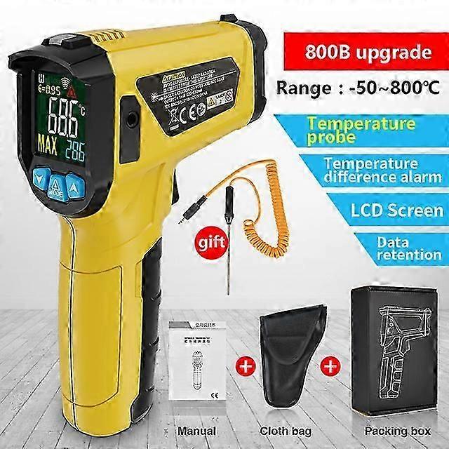 Digital Infrared Thermometer 800/600/400C Industrial Non-contact Pyrometer High Temperature Meter Sensor Oven Laser termometro