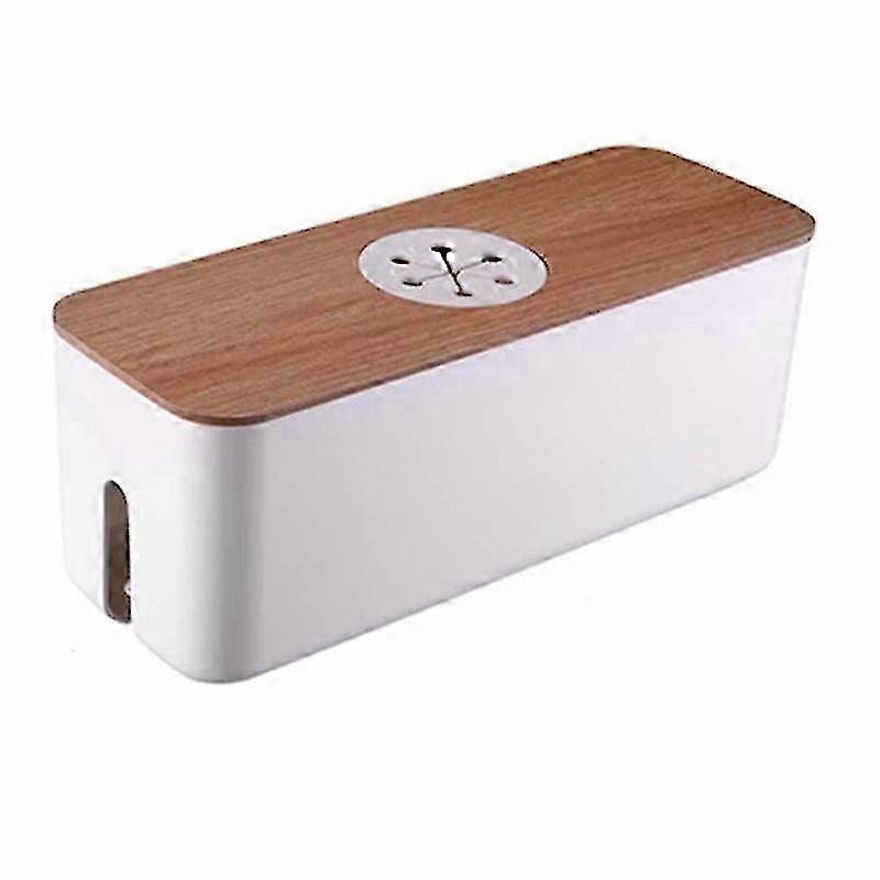 Cable Storage Box Desktop Charging Cable Data Cable Storage Device Plug Socket Cable Management Device White z