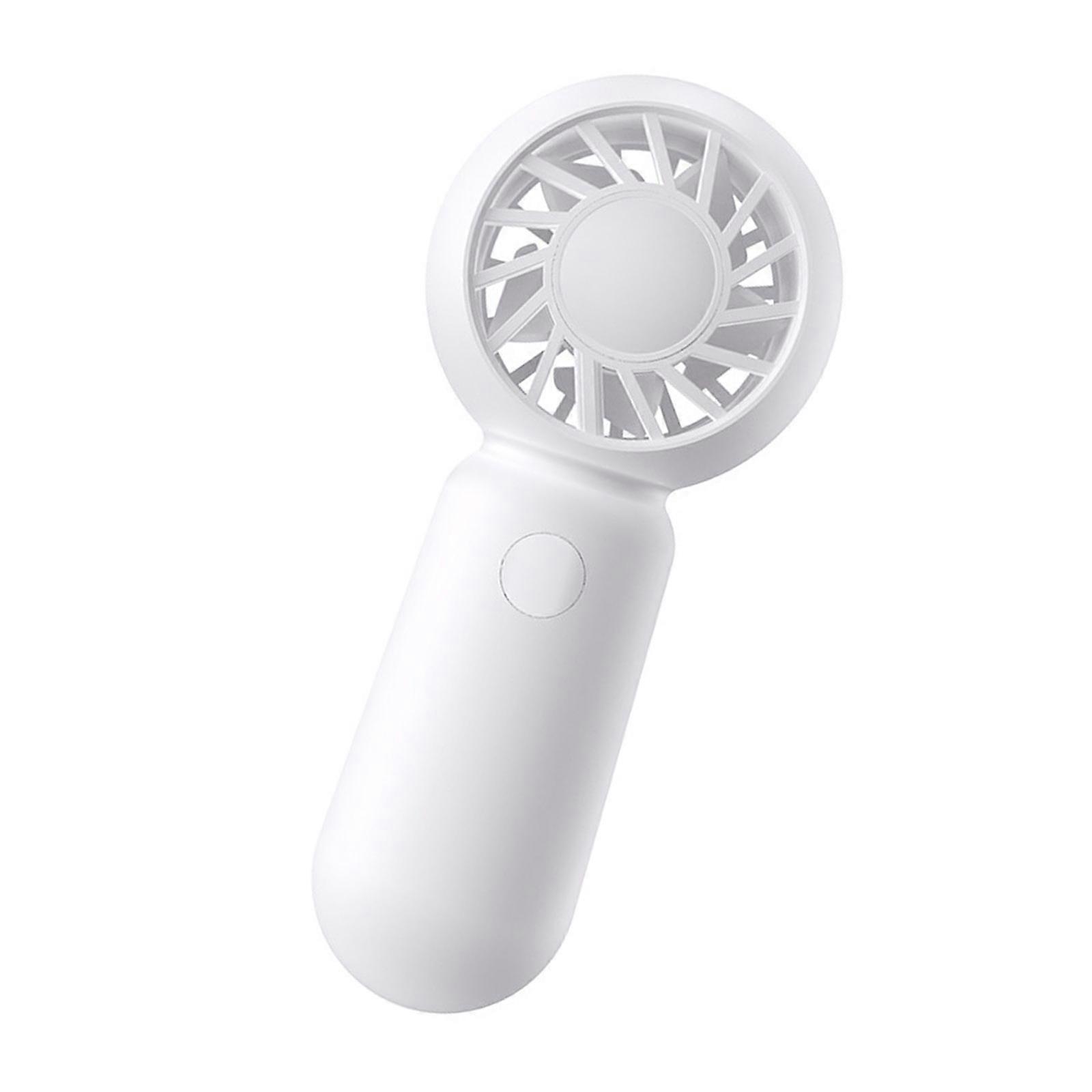 Portable Small Handheld Fast Speed Fan USB Rechargeable Quiet Operation Suitable for Outdoor Travel Office Home Use  White