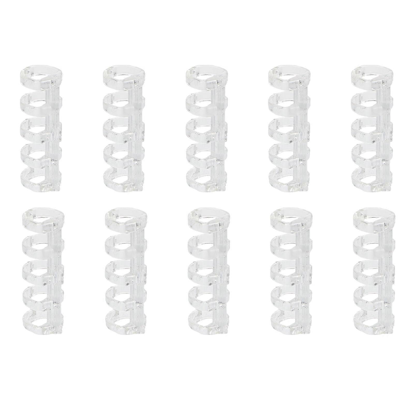 10 Pcs Binder Clips Scrapbook Binding Segment Ring Buckle Convenient Collar White Plastic