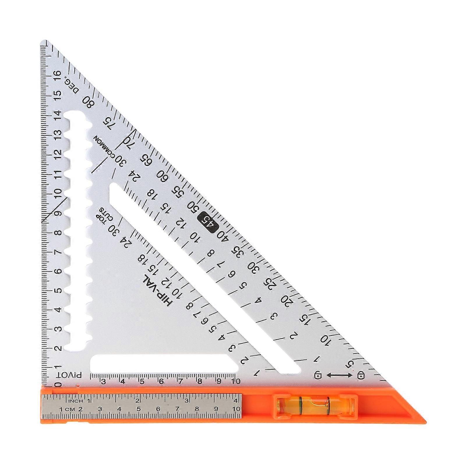 Carpenter Square Rafter Square with Level 8inch Triangle Square Carpenter Tools Layout Tools Woodworking Square Metal Multicolor