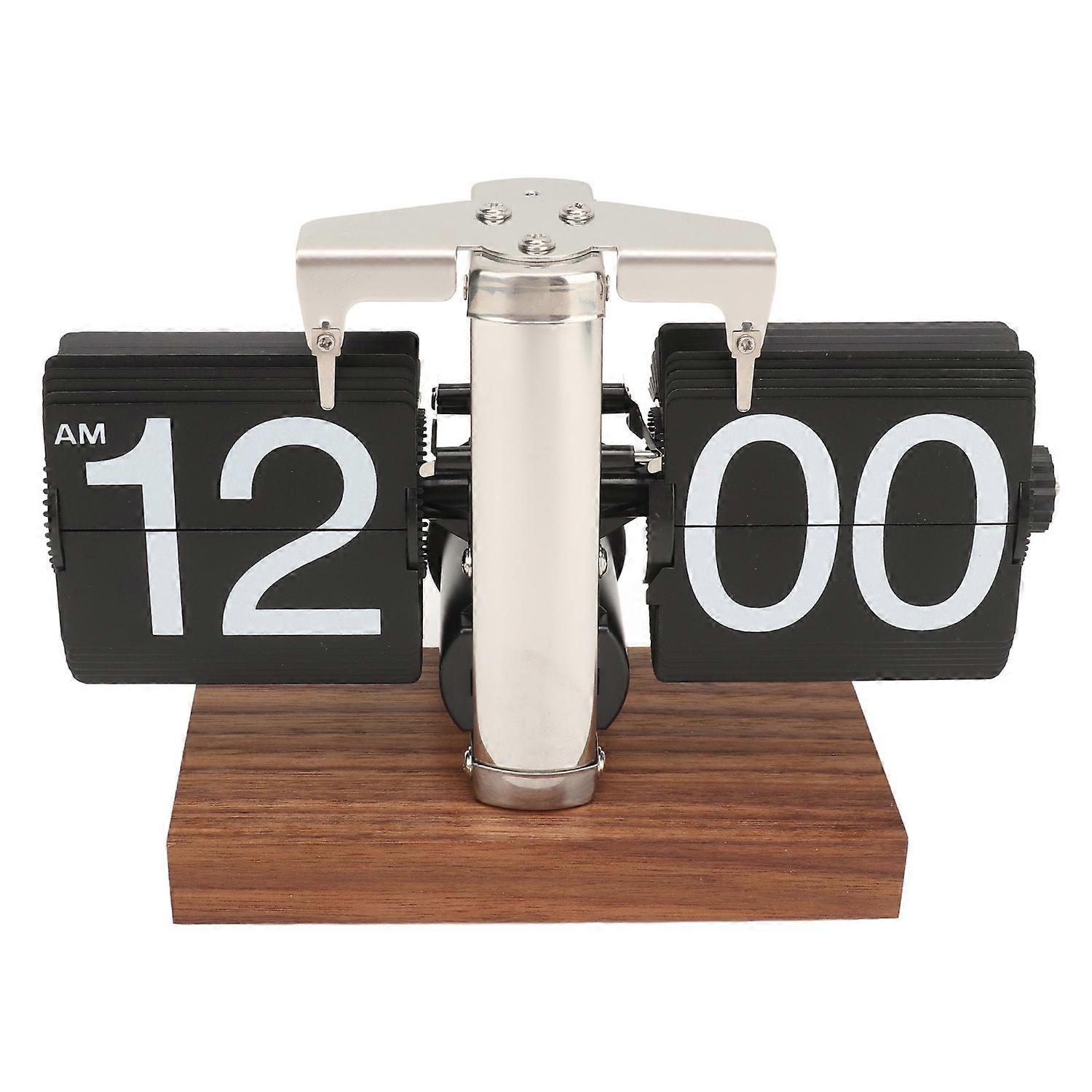 Digital Flip Down Clock Retro Automatic Turning Battery Operated Mechanical Clock for Home Room Offi