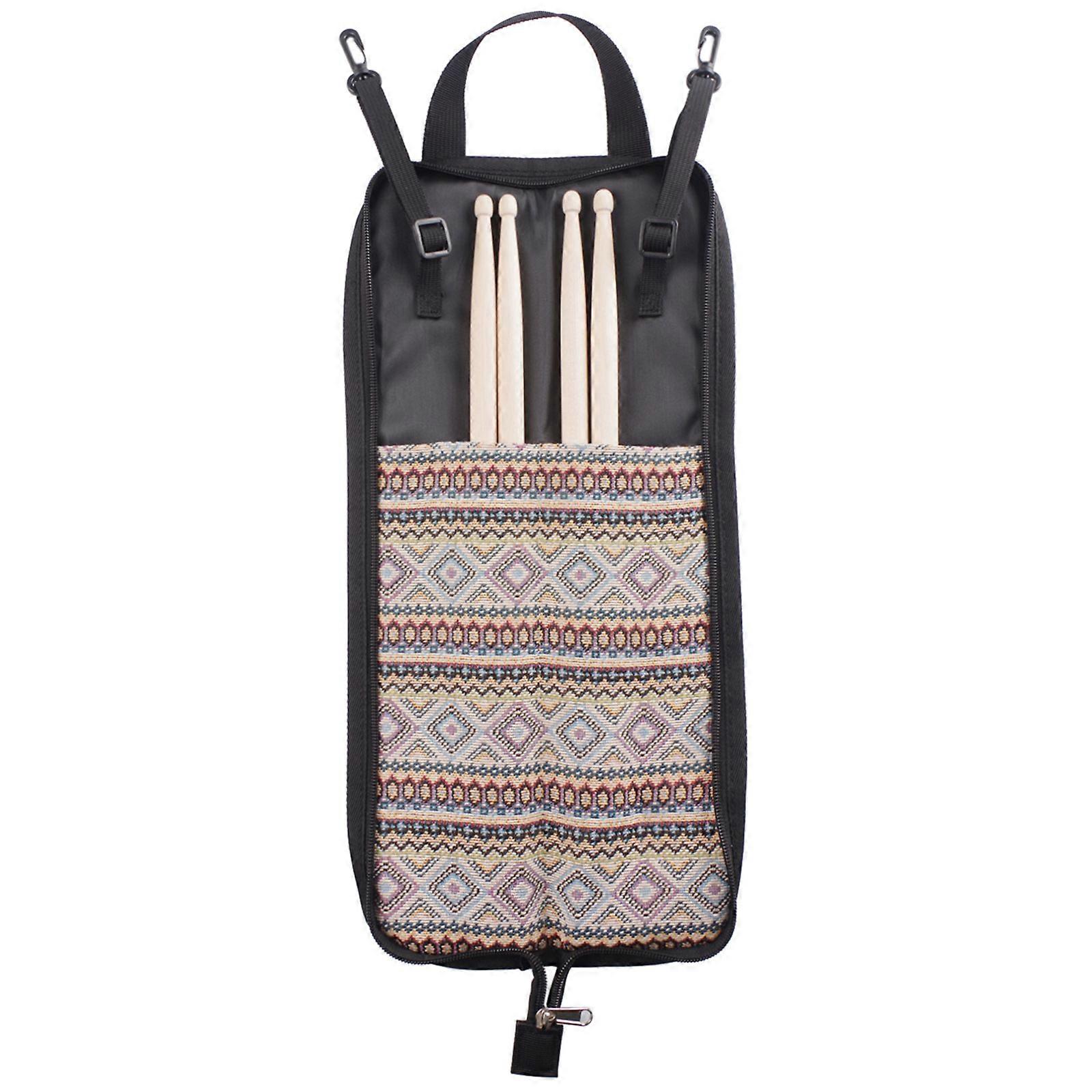 Drum Stick Storage Pouch Mallet Bag with 5A Drumstick Portable Drumstick Case Hanging Bag Gift for Drummers, Beginners Multicolor