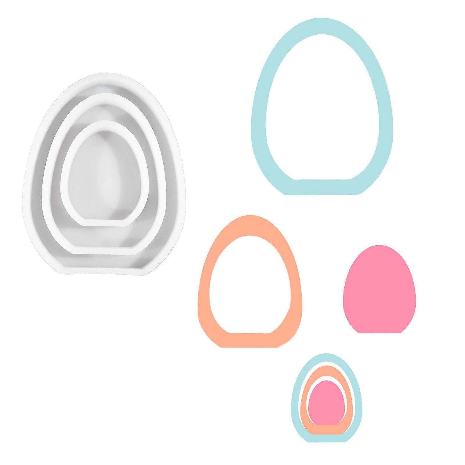 Professional 3 Cavity Hollowout Easters Eggs Frame Silicones Mold For DIY Enthusiasts And Crafting Projects Supplies Multicolor