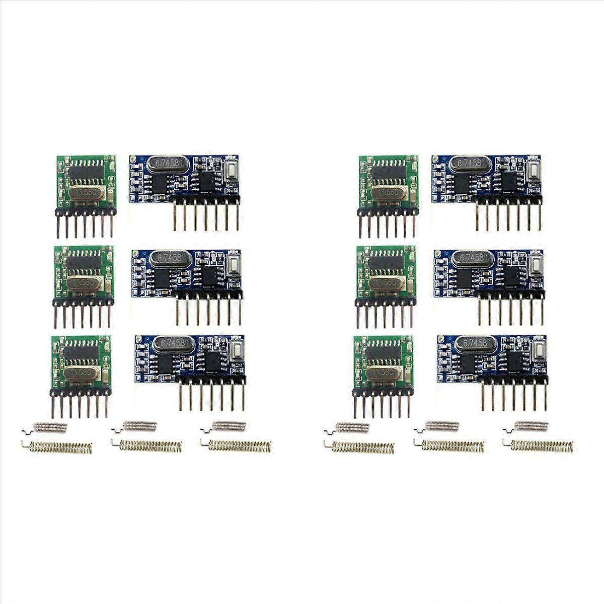 2X Wireless RX480E-4WQB 433Mhz Module Transmitter and Receiver 3 Sets 4 Channel Output Link Kit for 