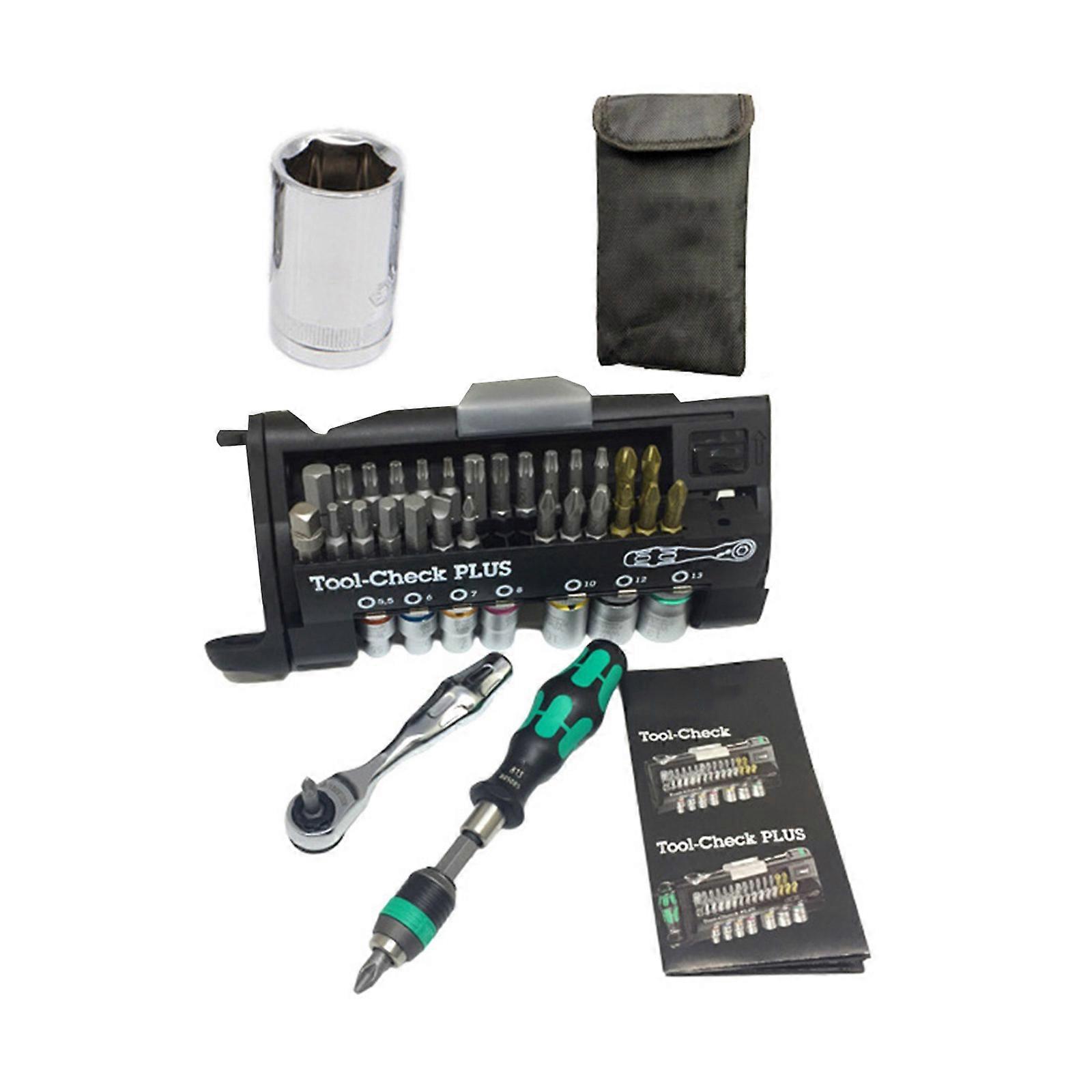 Comprehensive 39Piece Ratchet Socket Wrench Set With 1/4inch Drives Systems For Versatility Use Home Improvement Repair Multicolor