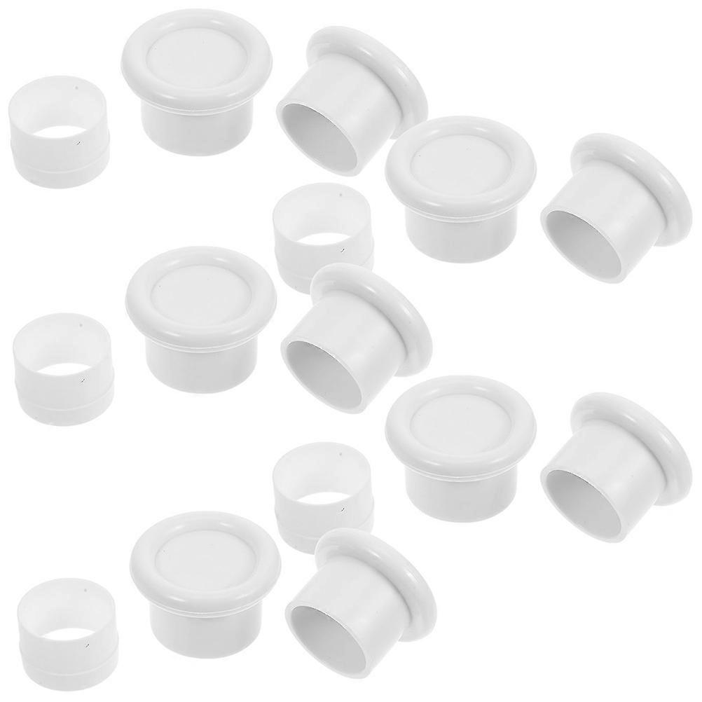 Drapery Rod End Plugs Stabilizing Antislip Square Shape Window Curtain Rod Cap For Bathroom Use 1.9×1.9×1.2in 5 Sets