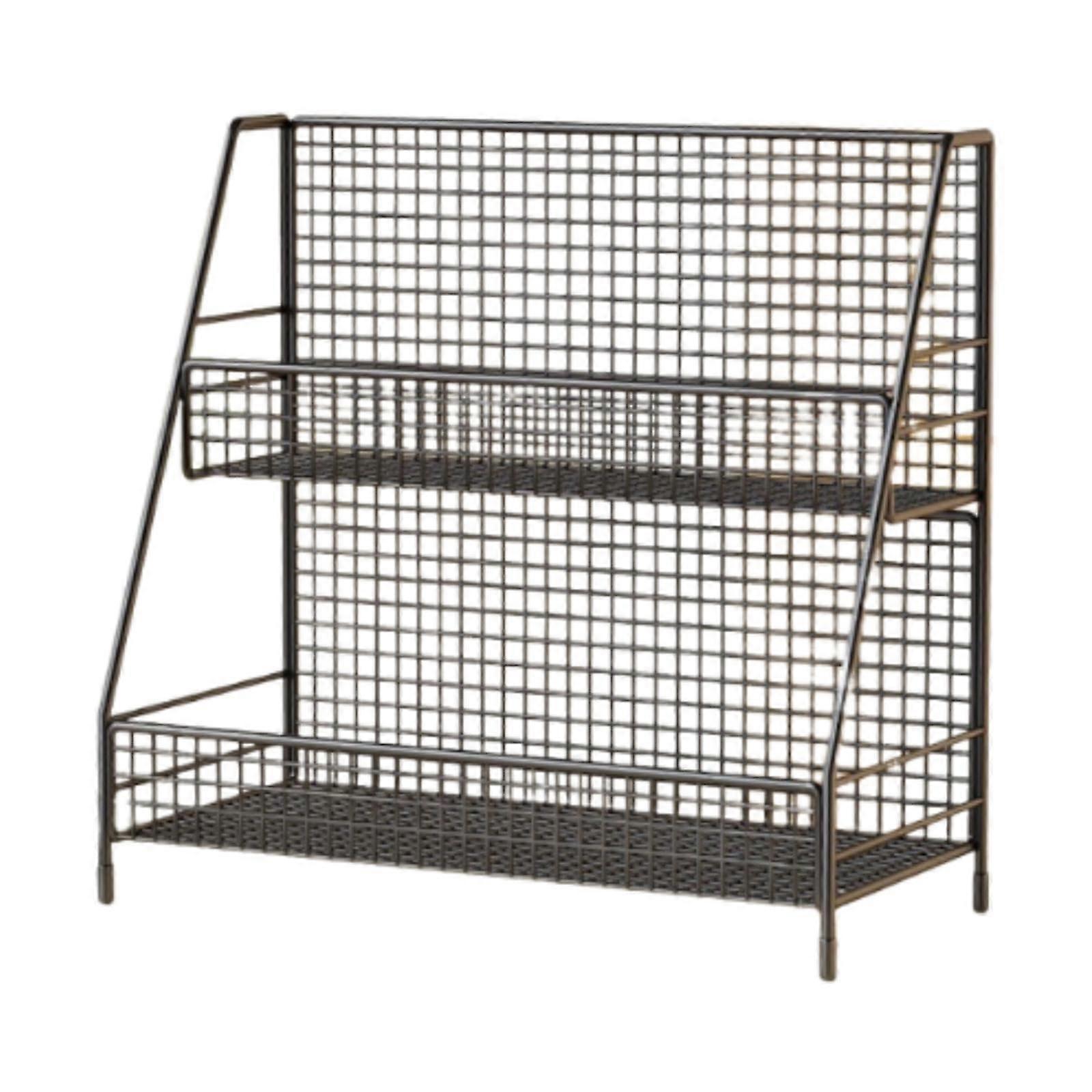 2 Tier Spice Rack Organizer with Iron Kitchen Counter Shelf for SpaceSaving MultiRoom Storage