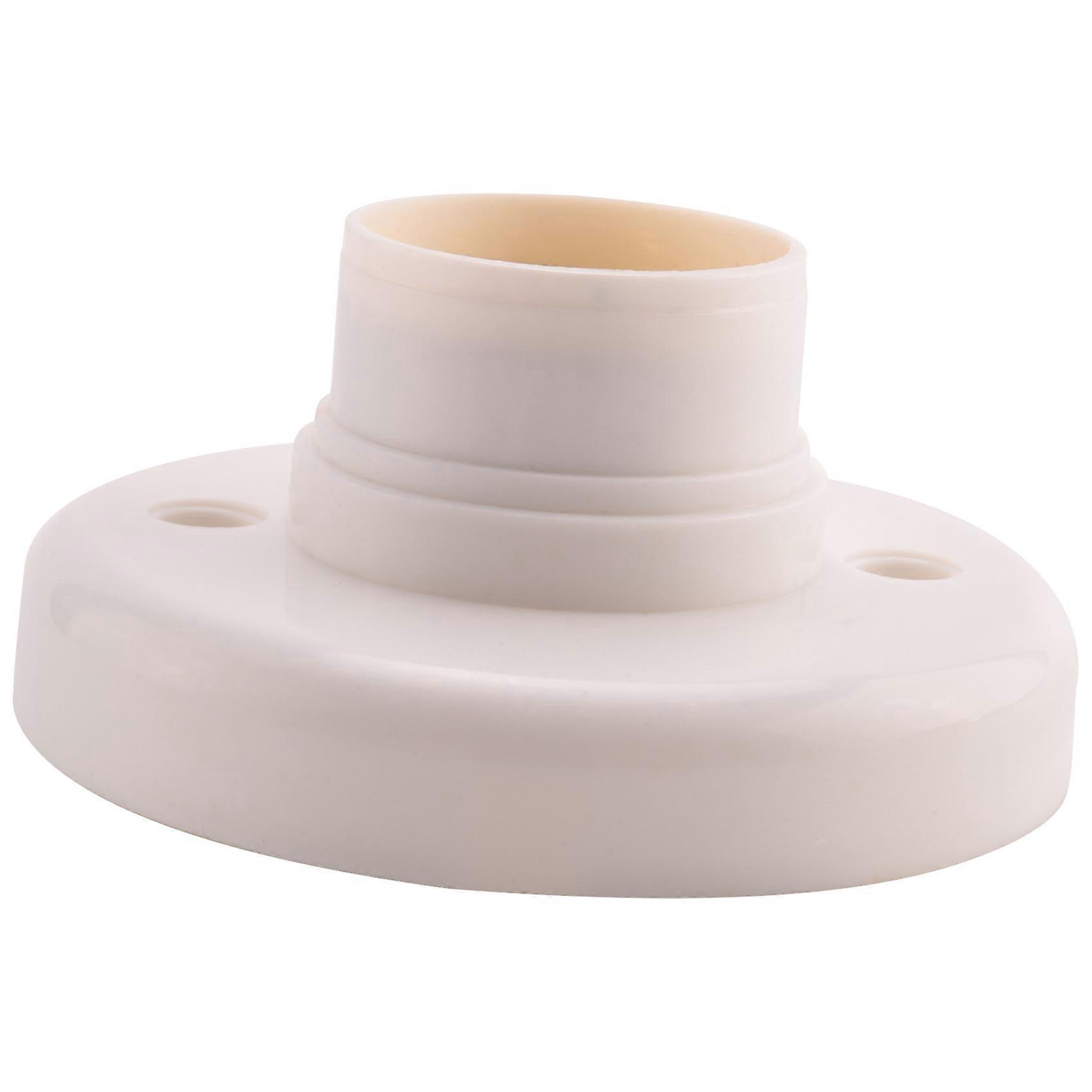 E27 Round Plastic Base Screw Light Bulb Lamp Socket Holder White