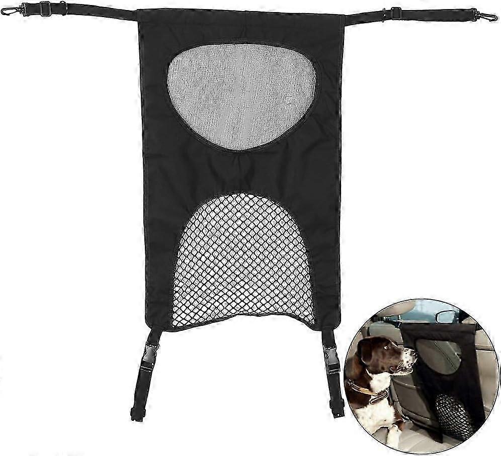 Car Rear Seat Barrier Net Dog Portable Protective Net Separation Travel Safety for Pets Dog Cat with Hooks and Straps Universal