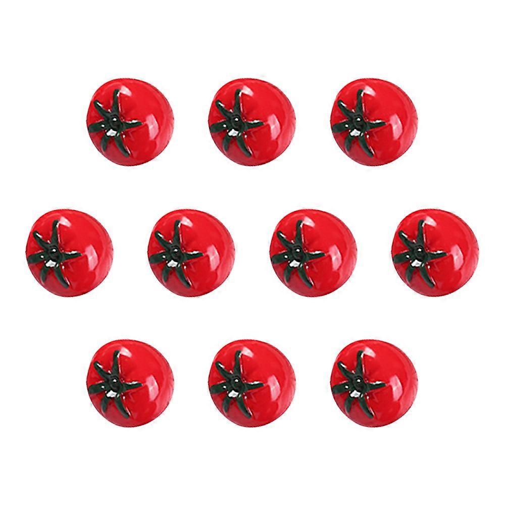 Red Realistic Plastic Tomato Accessories for Decoration 10pcs Mini Cherry Tomatoes Models