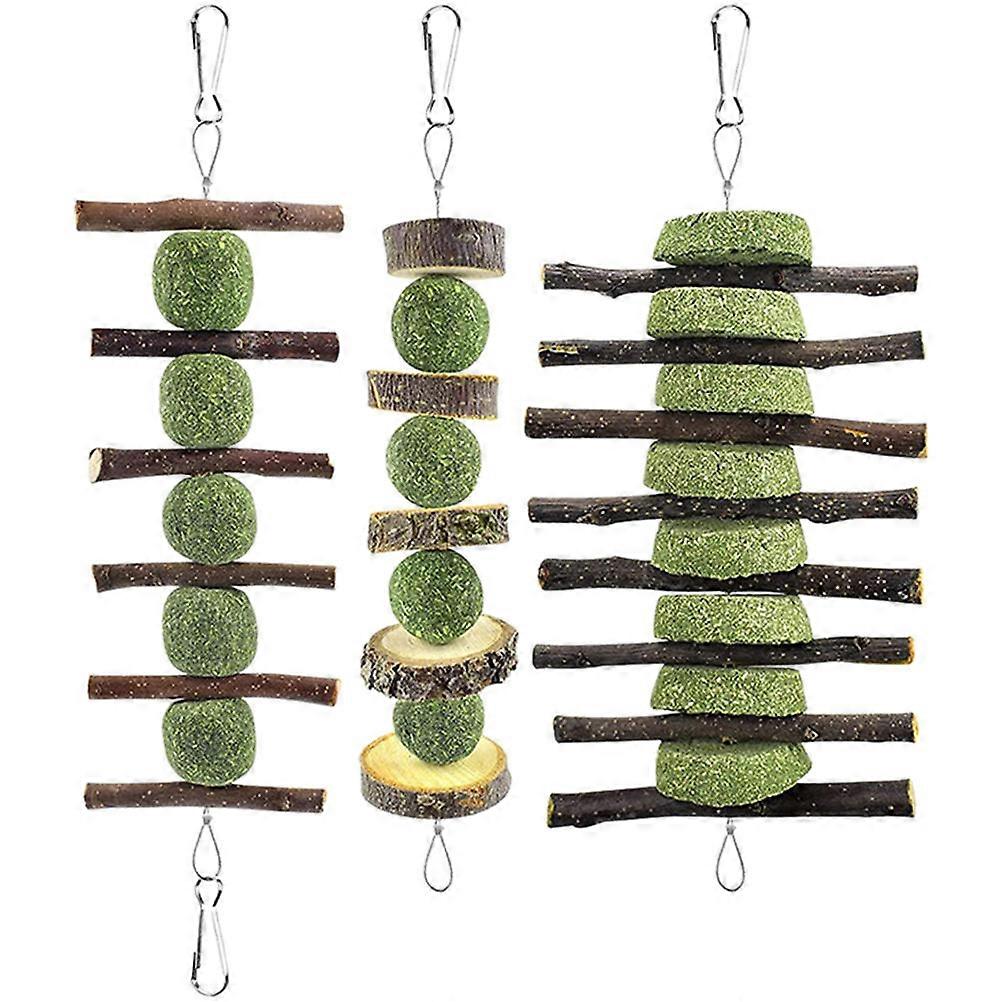 3Pcs Rabbit Chew Toys Hamster Teething Toys Bunny Chewing Playthings Pet Chew Toys