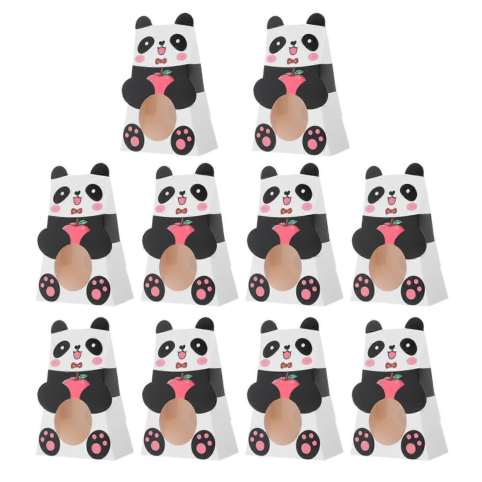 10Pcs Cute Panda Candy Boxes for Baby Shower Paper Packaging