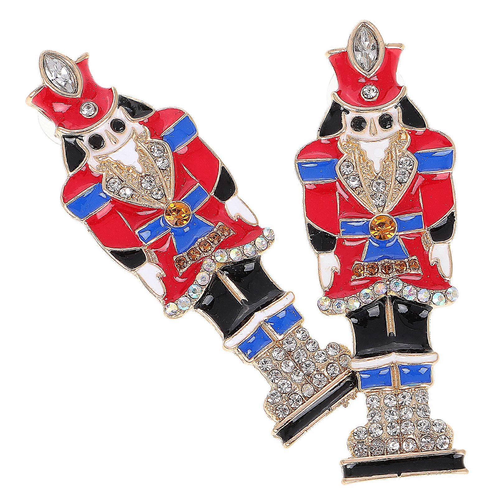 Christmas Earrings Nutcracker Soldier Studs for Jewelry Green