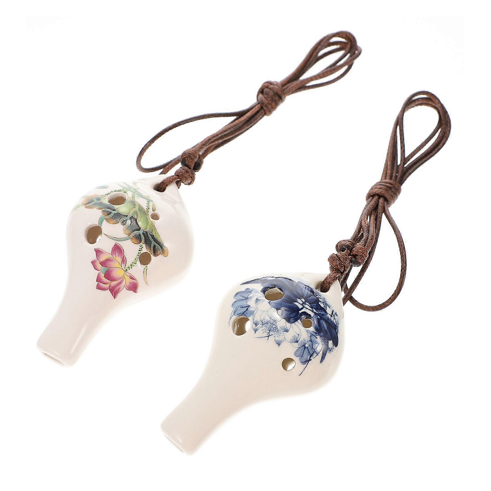 Ceramic Ocarina Flute for Playing 6Pcs Assorted