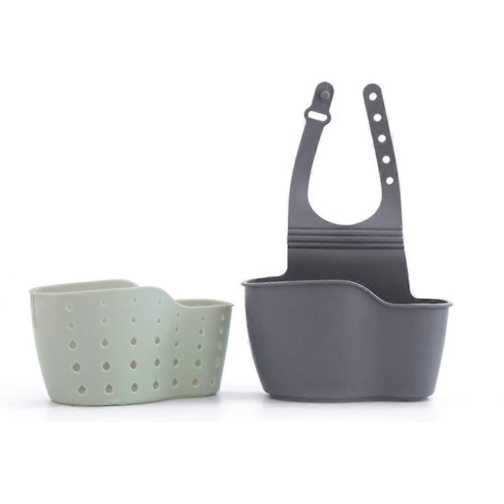 Adjustable Sink Organizer Rack with Quick Drainage for Sponges and Soap, Pink Green Beige