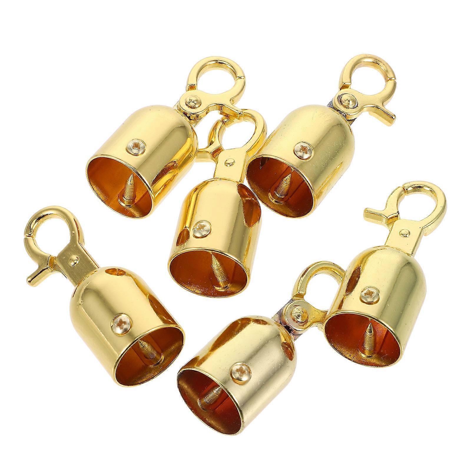 Golden Hanging Hook Accessories for Rope End Stoppers with 6Pcs Quantity