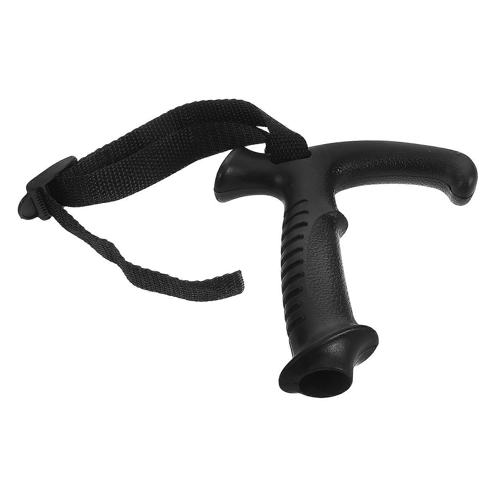 Black Plastic T-Handle Trekking Pole Grip with Wrist Strap for