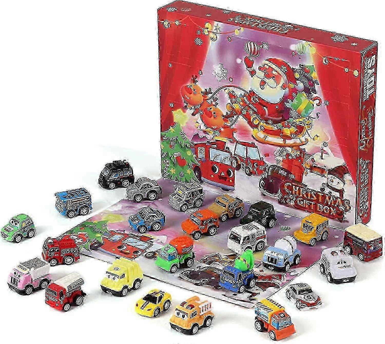 Boys Advent Calendar for Cars with 24 Toy Vehicles Inside