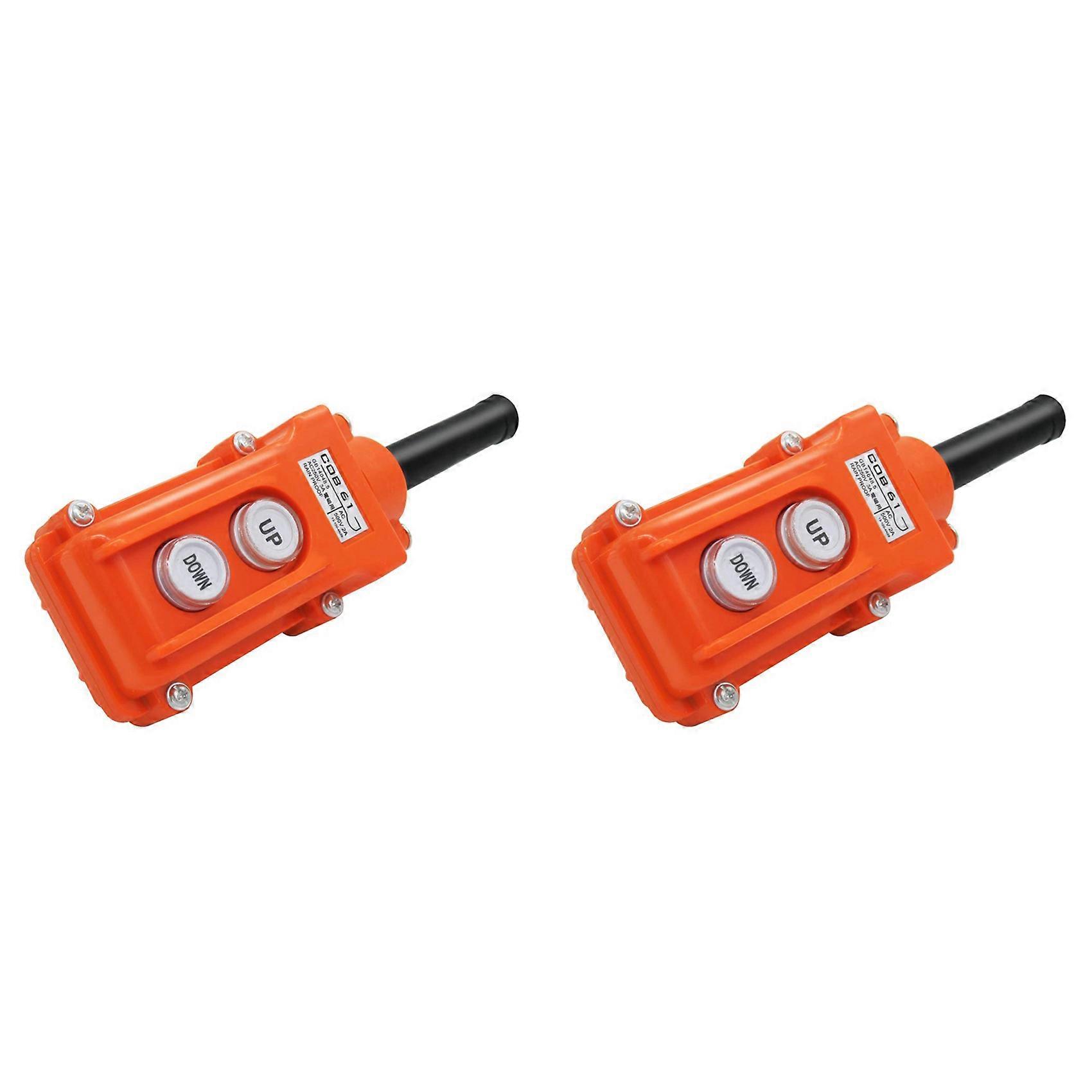 2X Rain Proof Up-Down Switch Control Station Crane Pendant Hoist Push Button Switch Momentary COB61-UP-DOWN