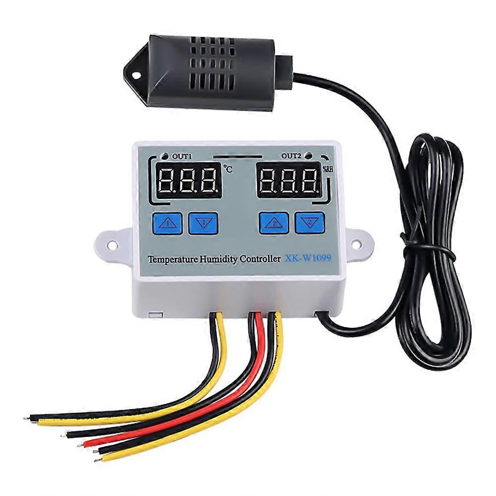 Dual Digital Temperature and Humidity Controller with Calibration for Fridge and Greenhouse AC110220V