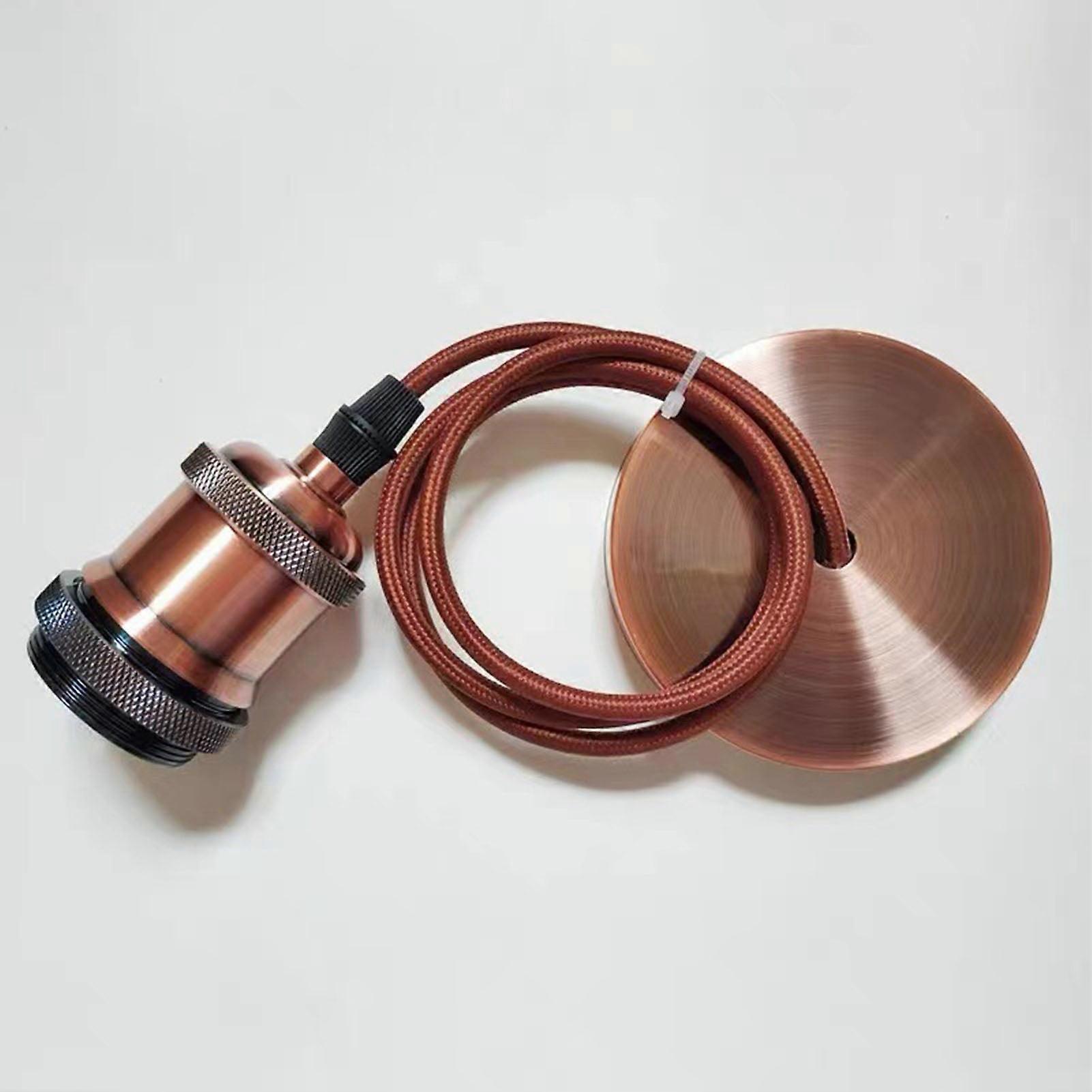 Yoone E27 Pendant Light Cord Kit with Large Screw-in Lamp Socket 1m Cable Hanging Fixture Metal Base for Bulb Home Decor