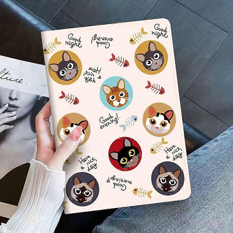 Capa elegante para iPad 2025 de 11 polegadas: Base Pele de Gato Hibernação