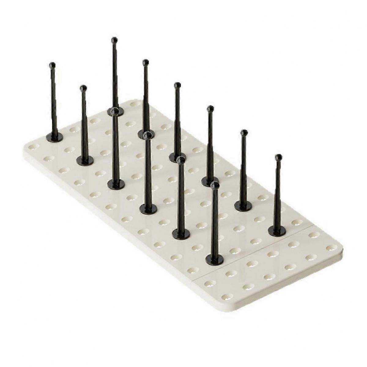 Expandable Dish Drying Rack Plate Bowl Book Holder Mesh Panel with Adjustable Posts Anti-Slip Bottom