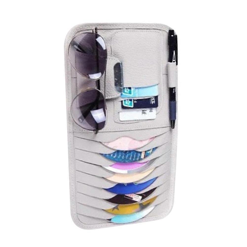 Car Sun Visor Organizer Cd Storage Holder for Keeping Gadgets Grey